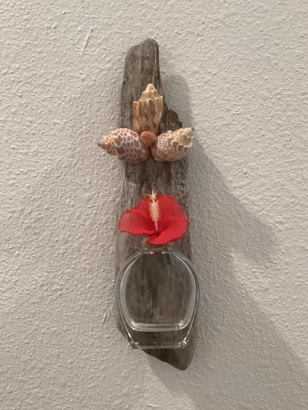 Driftwood Art, Driftwood & Seashell Bud Vase, Seashell Bud Vase, Coastal Accent
